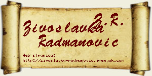 Živoslavka Radmanović vizit kartica
